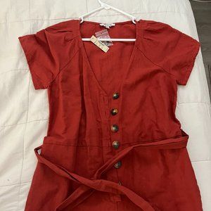 Madewell Rust-red Jumpsuit, size 00 with tags!